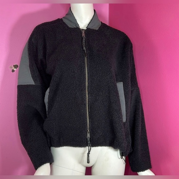 Free People Tournament Fleece black/gray NWOT size M - Picture 3 of 10